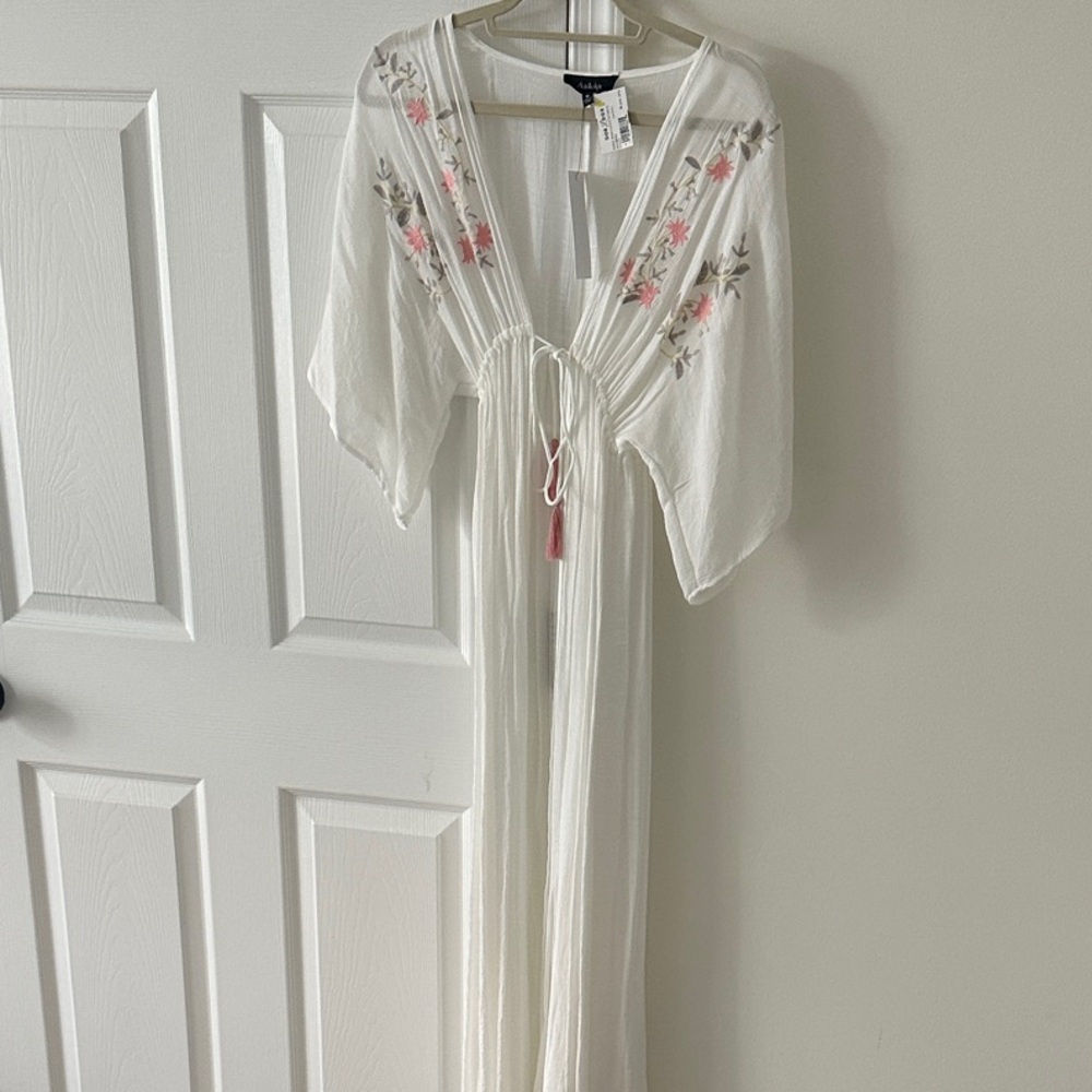 Embroidered White Maxi Dress